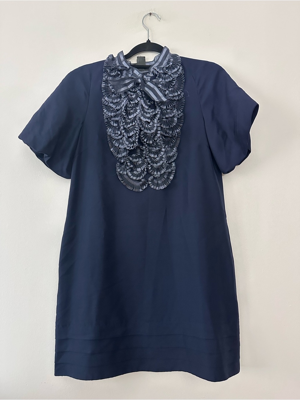 Marc by Marc Jacobs BLAIR WALDORF BLUE RUFFLE DRESS WITH BOW  sz XS